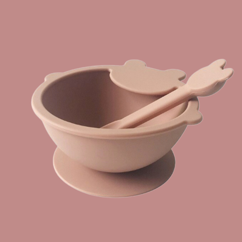 SILICONE FEEDING BOWL AND SPOON