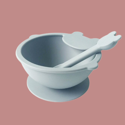 SILICONE FEEDING BOWL AND SPOON