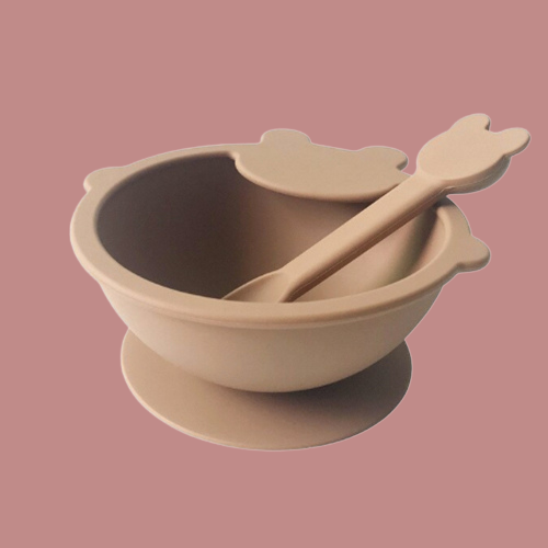 SILICONE FEEDING BOWL AND SPOON