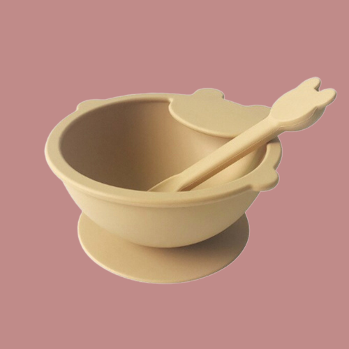 SILICONE FEEDING BOWL AND SPOON