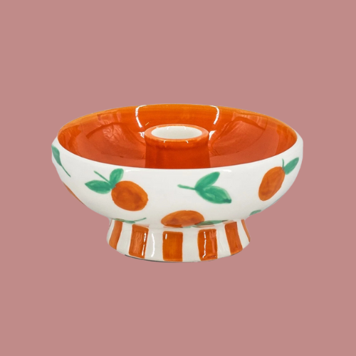CANDLE HOLDER ORANGE 