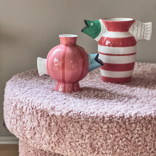 VASE FISH STRIPES 