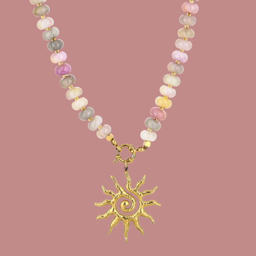 NECKLACE SUN - BEIGE 