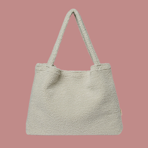 STUDIO NOOS - LIGHT GREY TEDDY MOM BAG