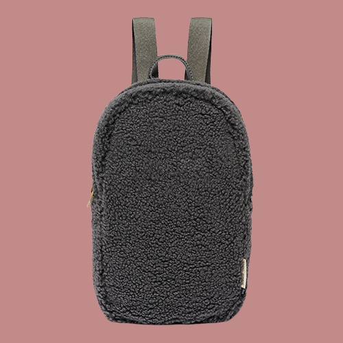 STUDIO NOOS - DARK GREY TEDDY MINI BACKPACK