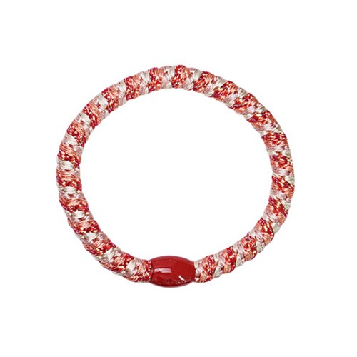 HAIR ELASTIC BRACELET - RED/WHITE/SALMON