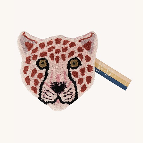 PINKY LEOPARD HEAD RUG