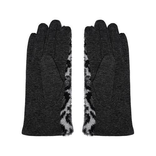 LEOPARD GLOVES - BLACK