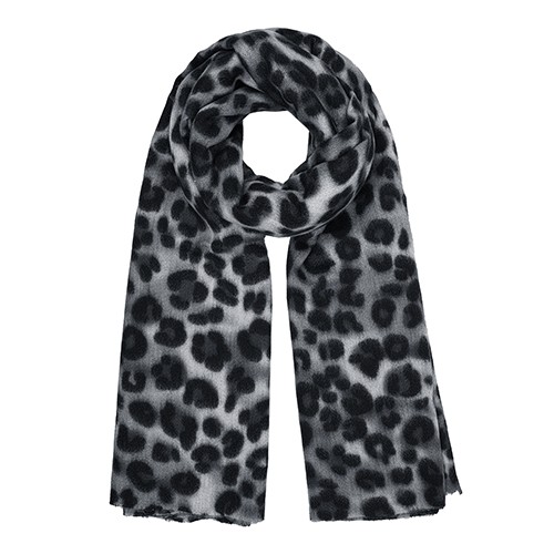LEOPARD SCARF - BLACK