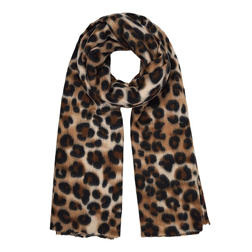 LEOPARD SCARF - BROWN