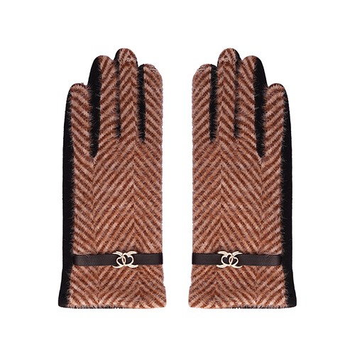 HEART GLOVES - BROWN