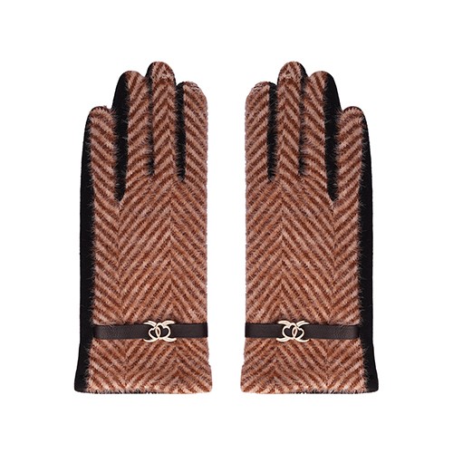 HEART GLOVES - BROWN