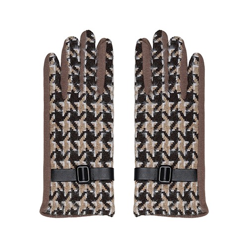 PATTERN GLOVES - BROWN